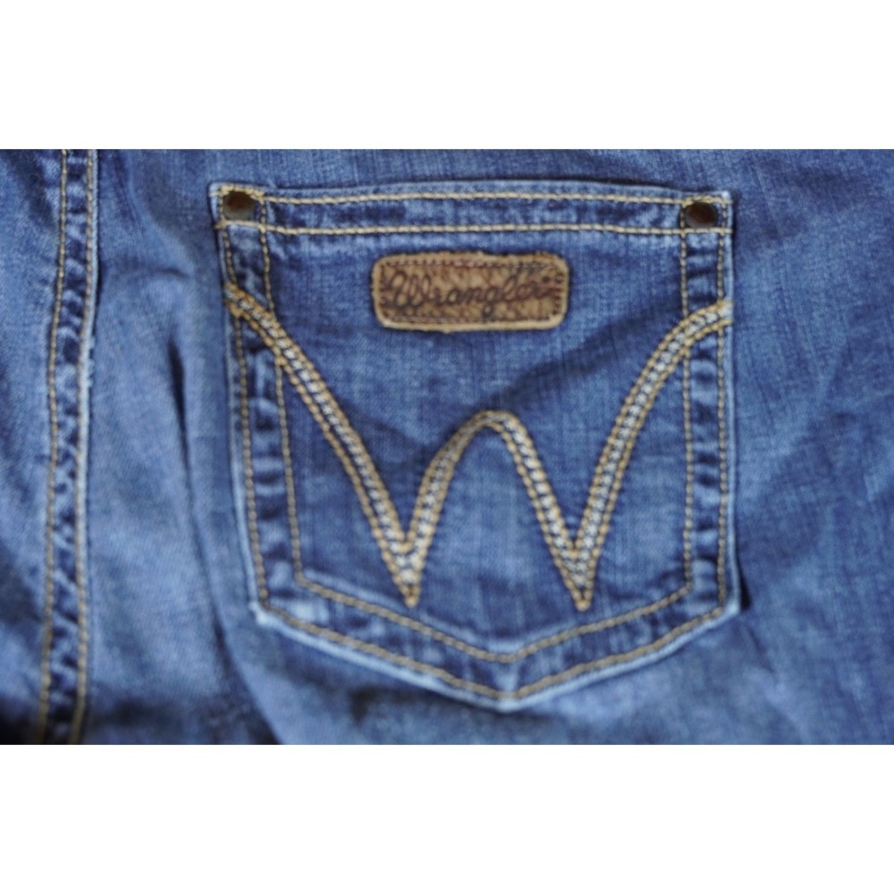 Wrangler Boot Cut Blue Jeans Womens Sz‎ 1 3/ 14 x 32 Embroidered Cowgirl 09MWZDD